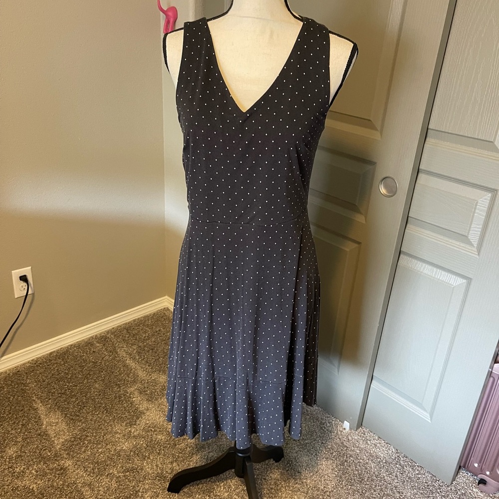 Loft outlet jersey knit polka-dot dress